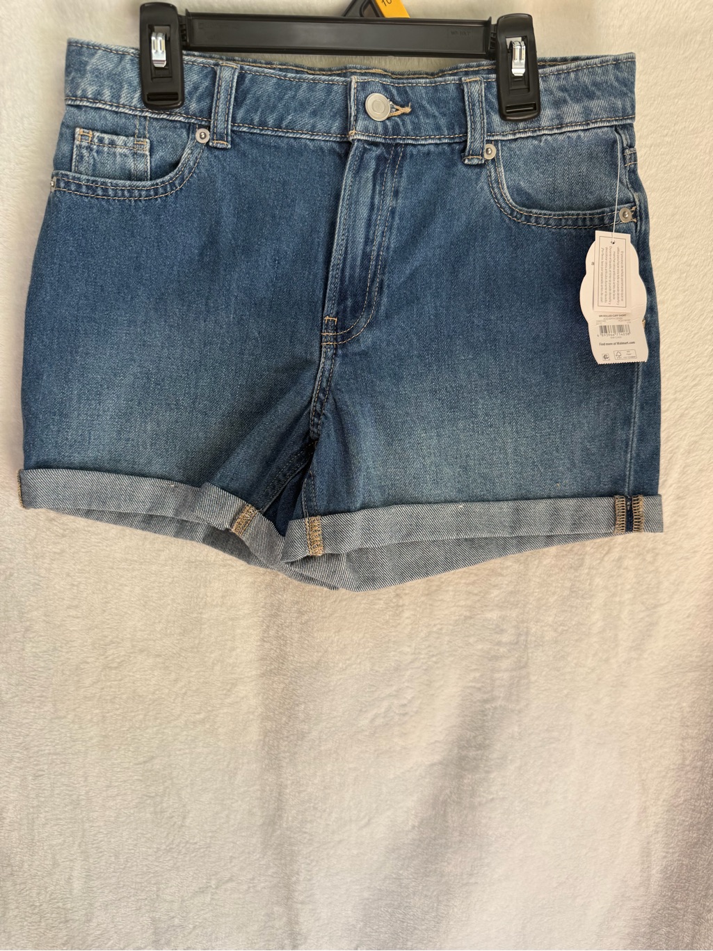 Wonder Nation Blue Denim Roll-Cuff Kids Shorts
